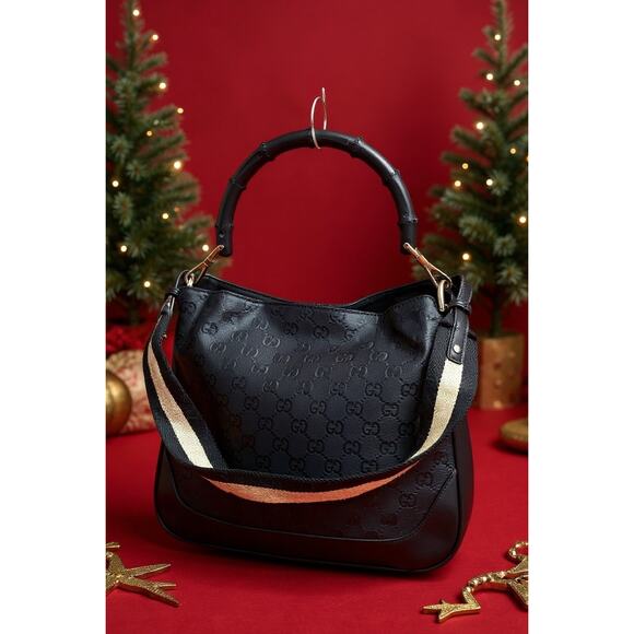 Gucci Handbags - Auth Gucci GG Canvas PVC Black 2way Handbag